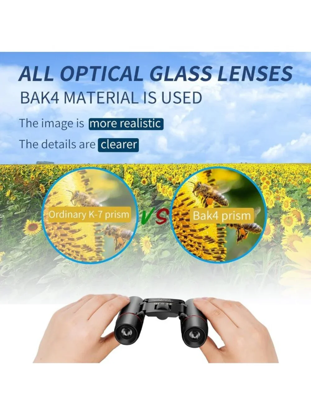 HD Compact Binoculars for Kids & Adults - Lightweight, Portable for Bird